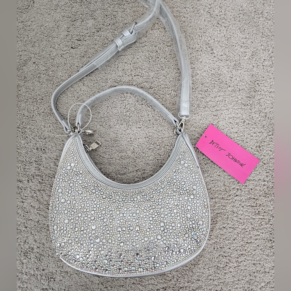 Stylish Silver Embellished Shoulder Bag